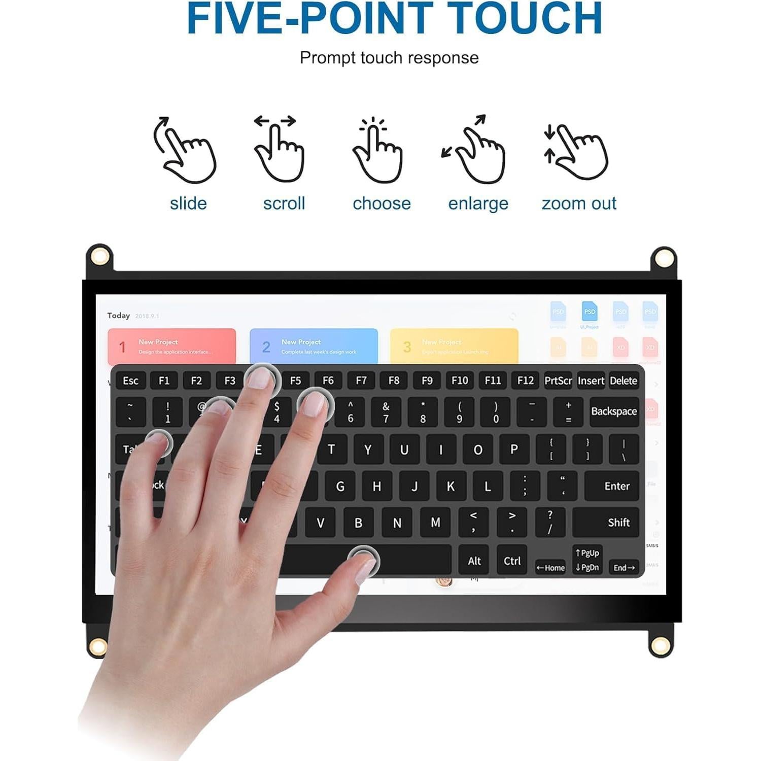 Monitor táctil 7" NLIEOPDA CX-070-A2 HD 1024x600 IPS