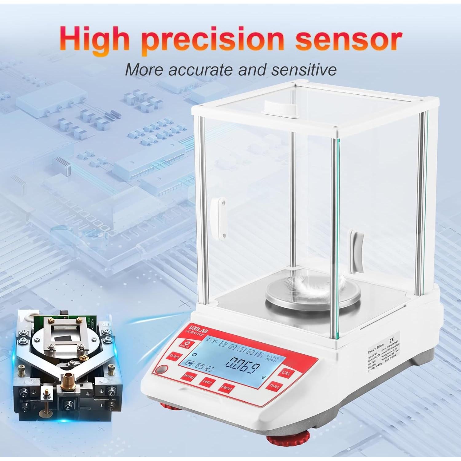 Balanza Analítica Digital UXILAII 1000g x 0.001g LCD RS232