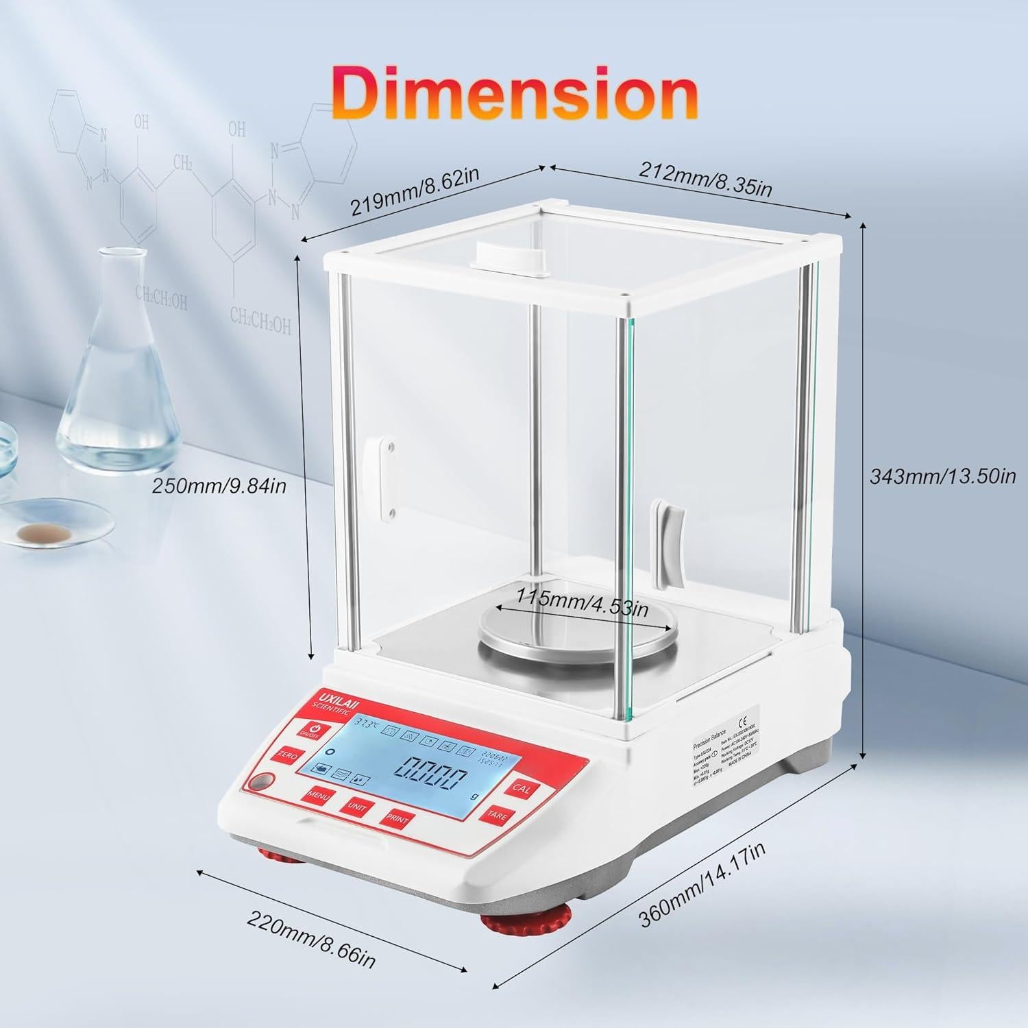 Balanza Analítica Digital UXILAII 1000g x 0.001g LCD RS232