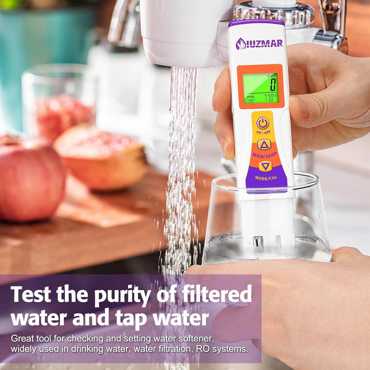 Medidor Digital de Agua TDS UIUZMAR 3 en 1 con Pantalla LCD