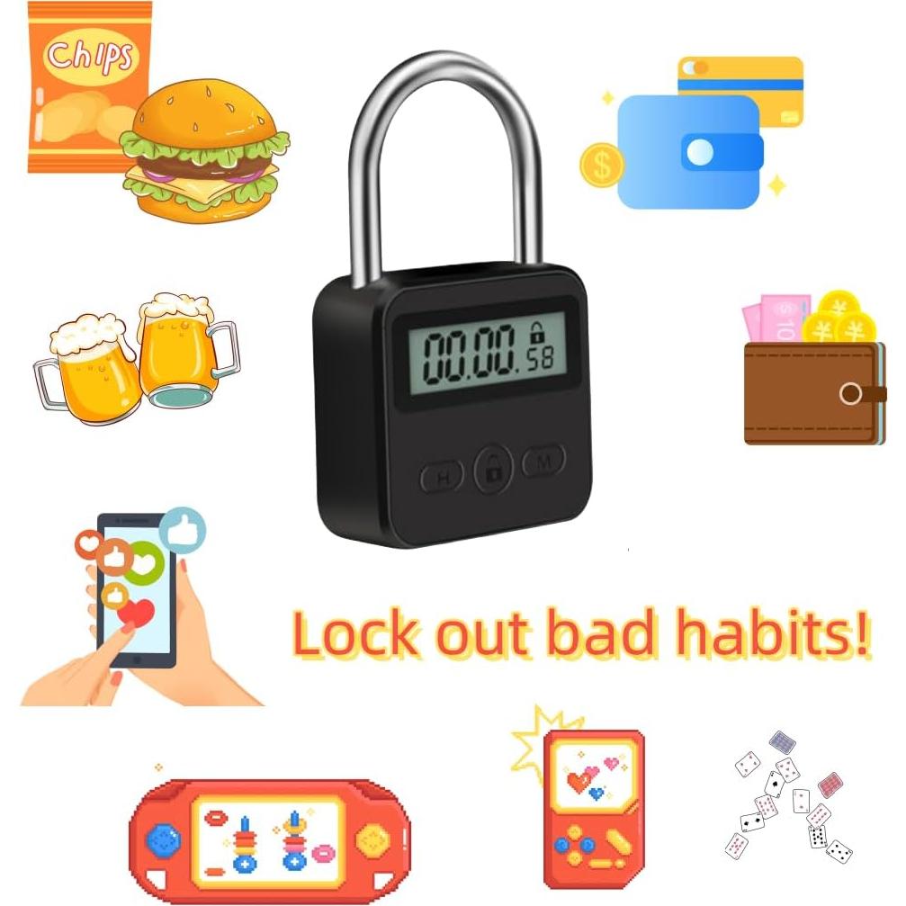 Candado Electrónico Metálico Enajucy con Pantalla LCD Negro