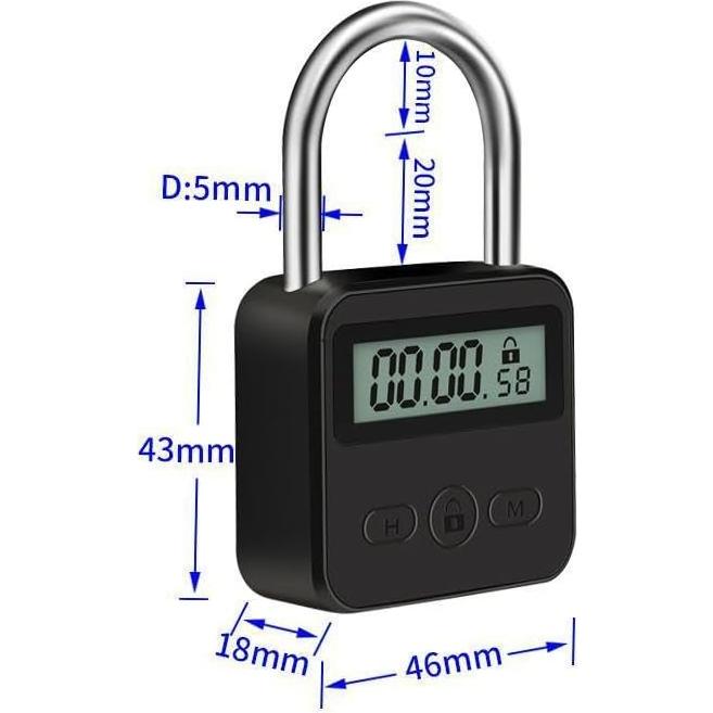 Candado Electrónico Metálico Enajucy con Pantalla LCD Negro