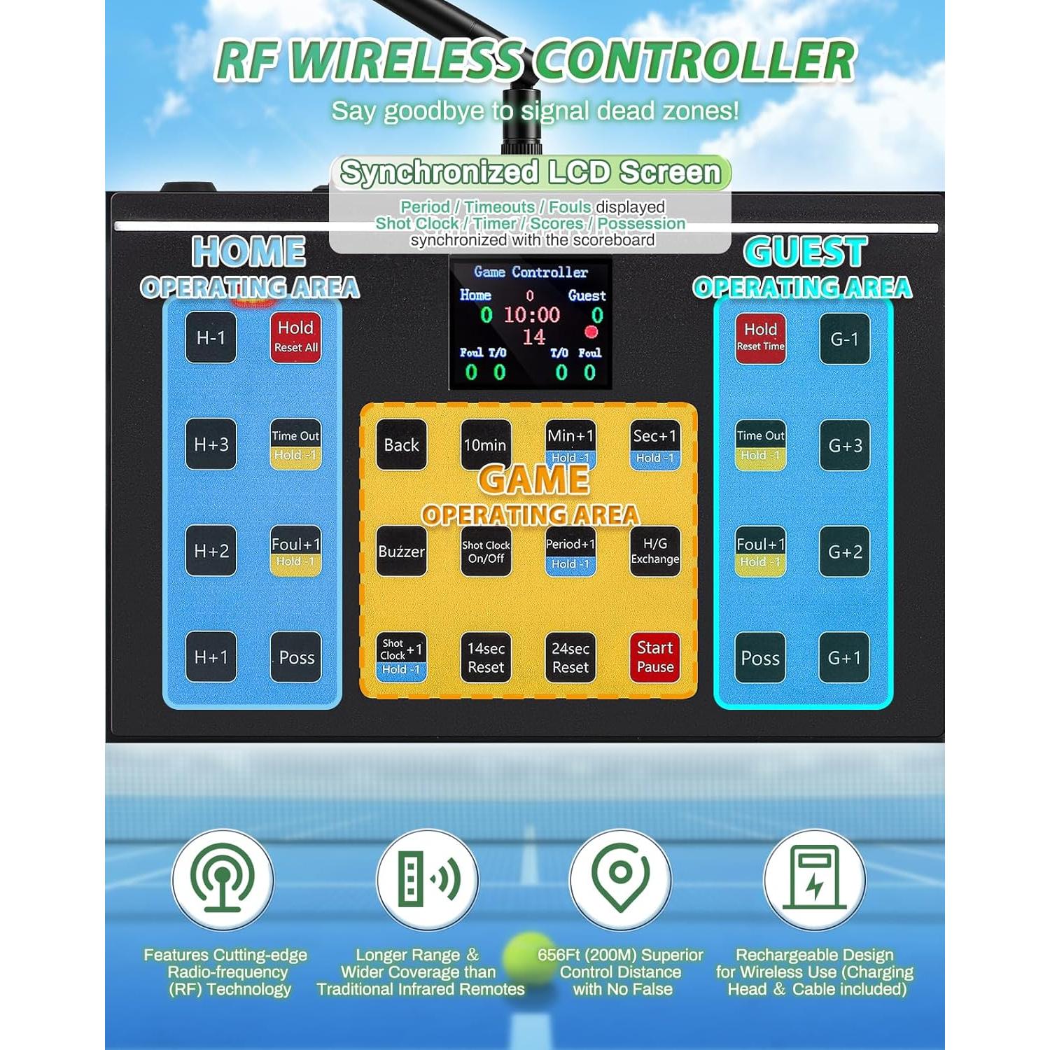 Tablero Electrónico Spolehli 22.4x14.6" LED Inalámbrico