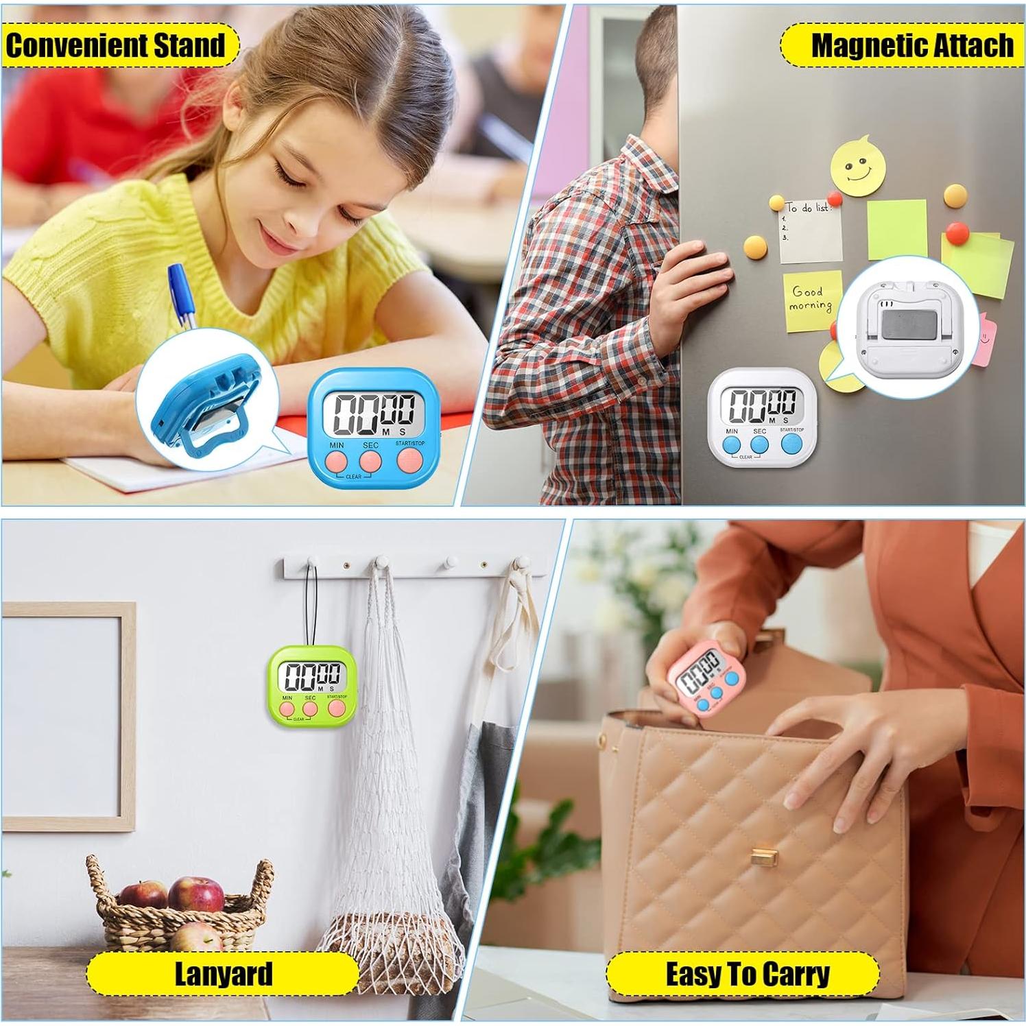 Temporizador Digital de Cocina Macarrie 48 Pcs LCD Magnético