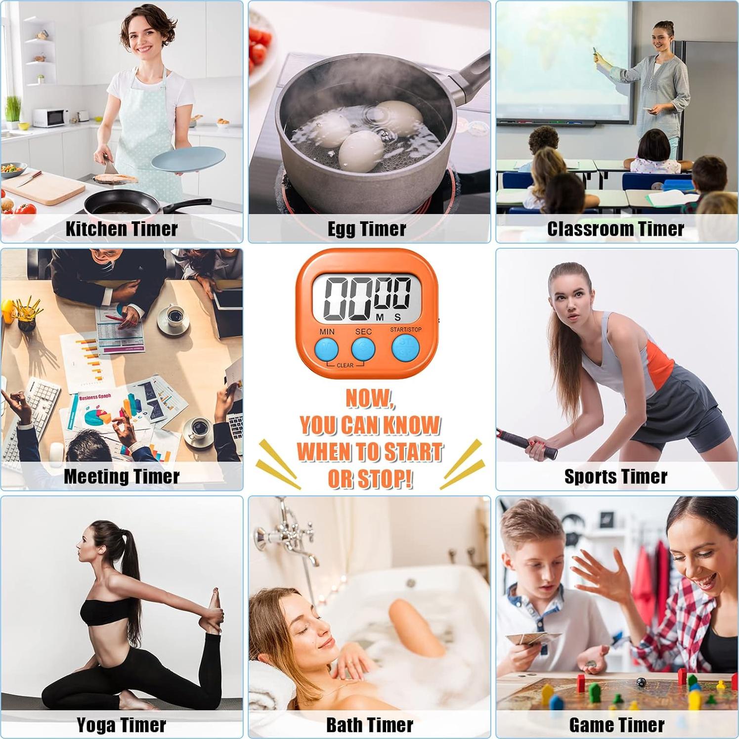 Temporizador Digital de Cocina Macarrie 48 Pcs LCD Magnético