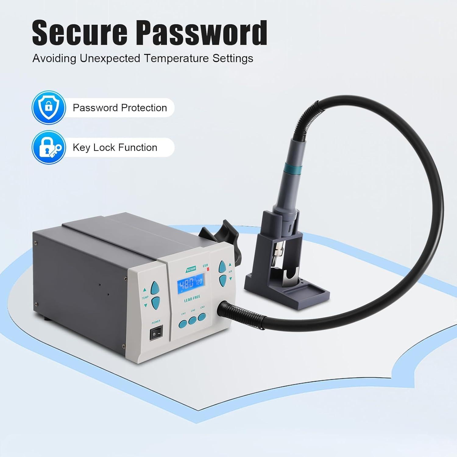 Estación de Retrabajo de Aire Caliente XUFOPLY 1000W 100-500°C