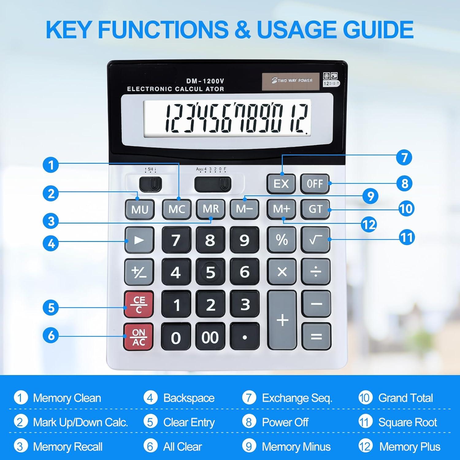 Calculadora de Escritorio Kurulo 12 Dígitos Pantalla Grande