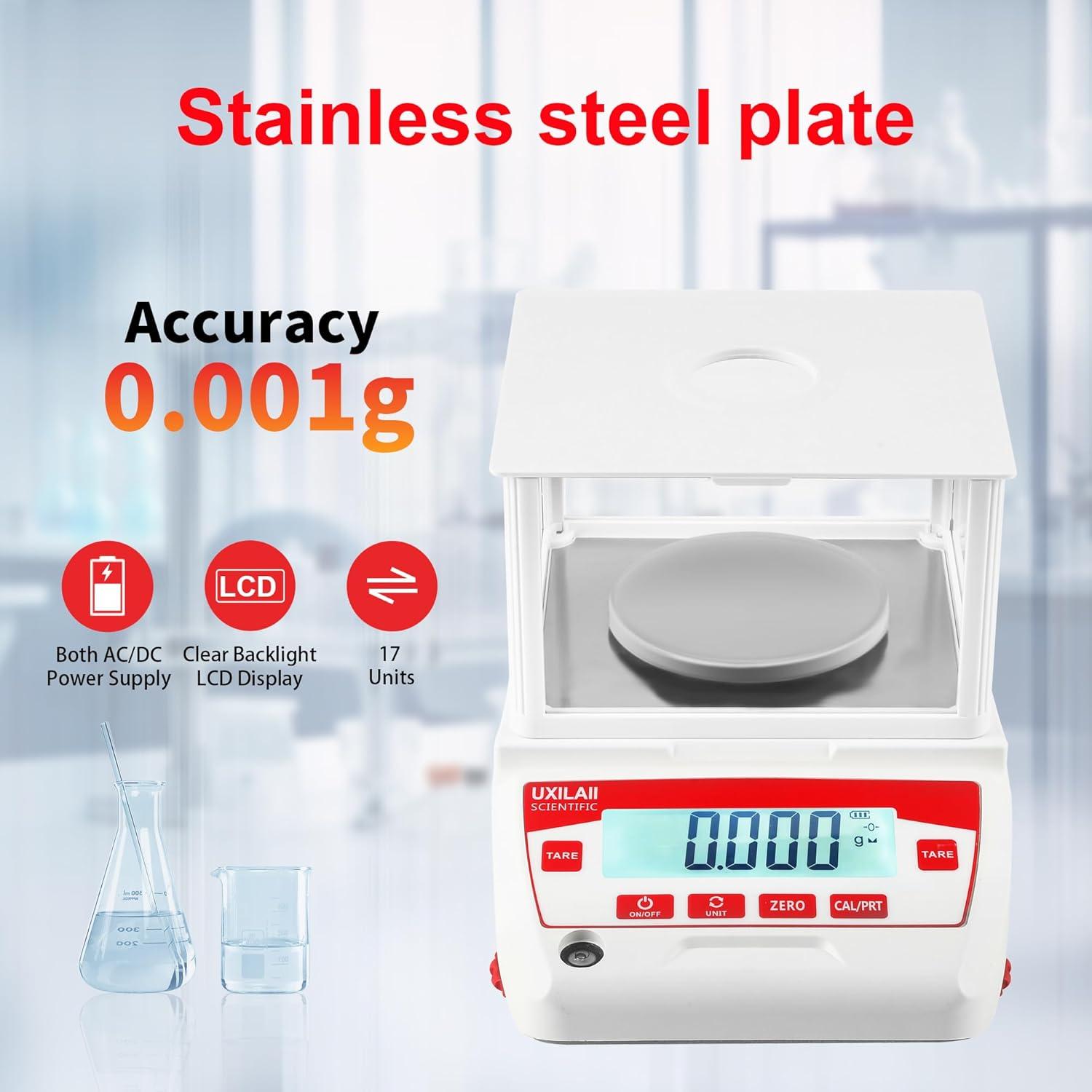 Balanza Analítica UXILAII 300g x 0.001g con Pantalla LCD