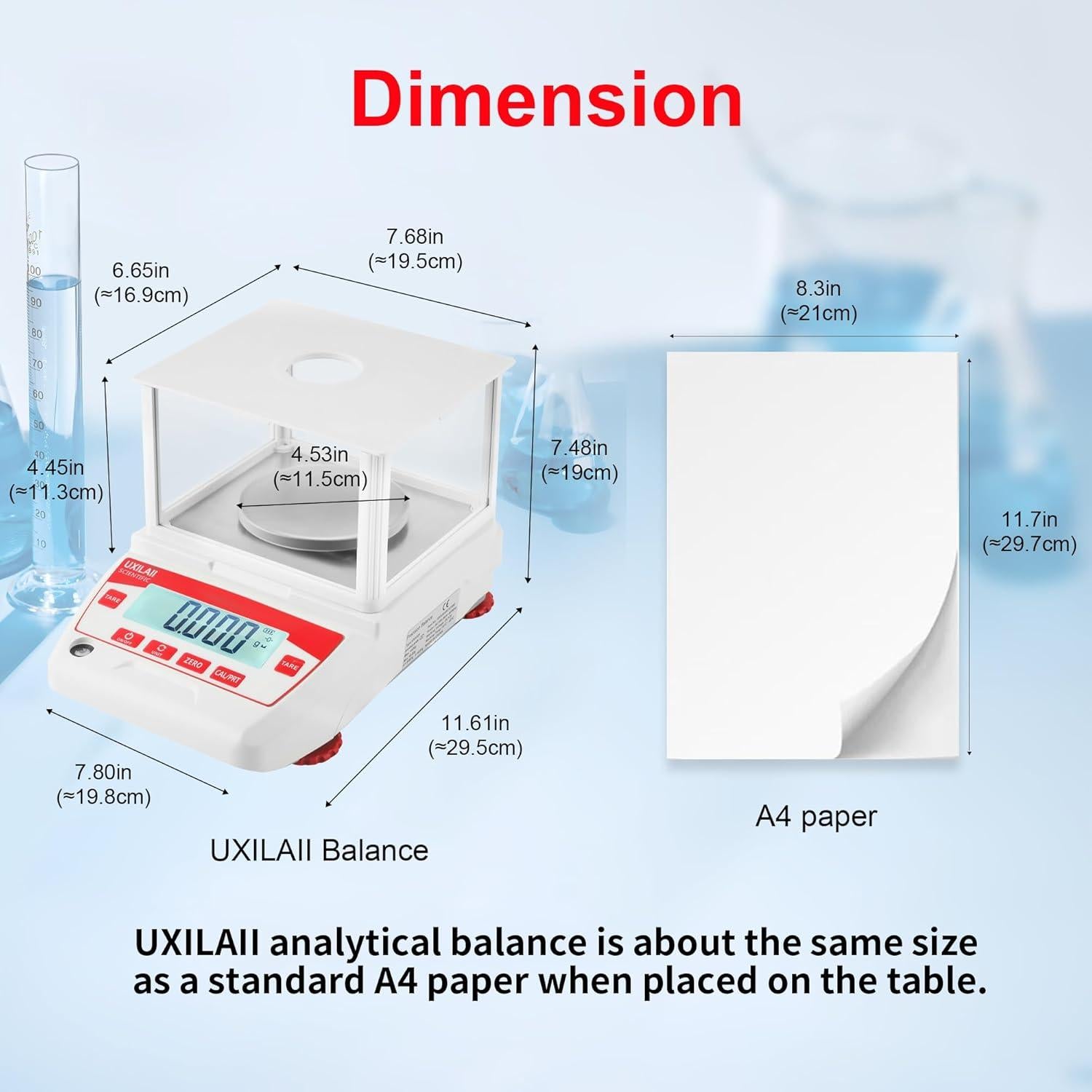 Balanza Analítica UXILAII 300g x 0.001g con Pantalla LCD