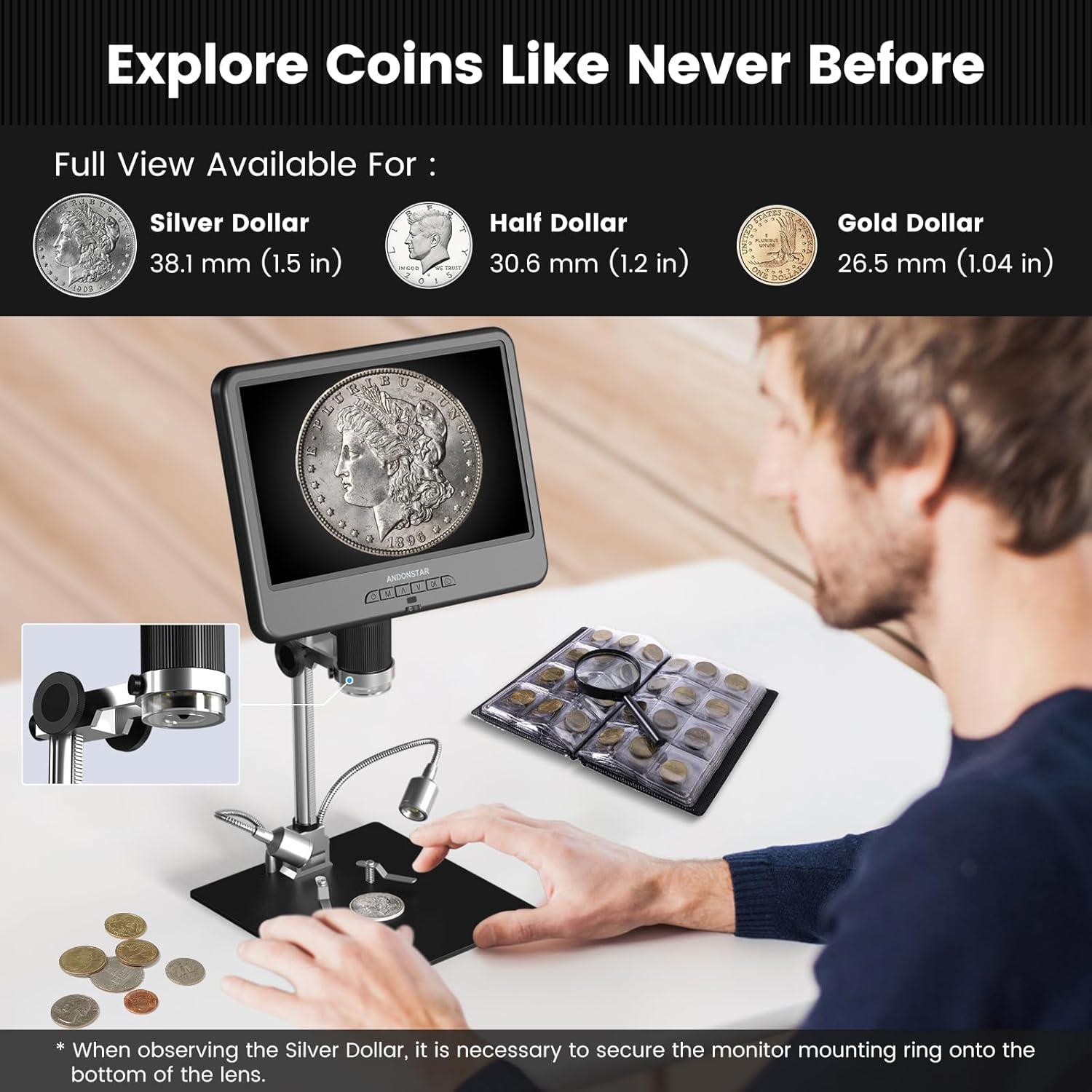 Microscopio Digital Andonstar AD210 10.1" con Luz LED y Kit