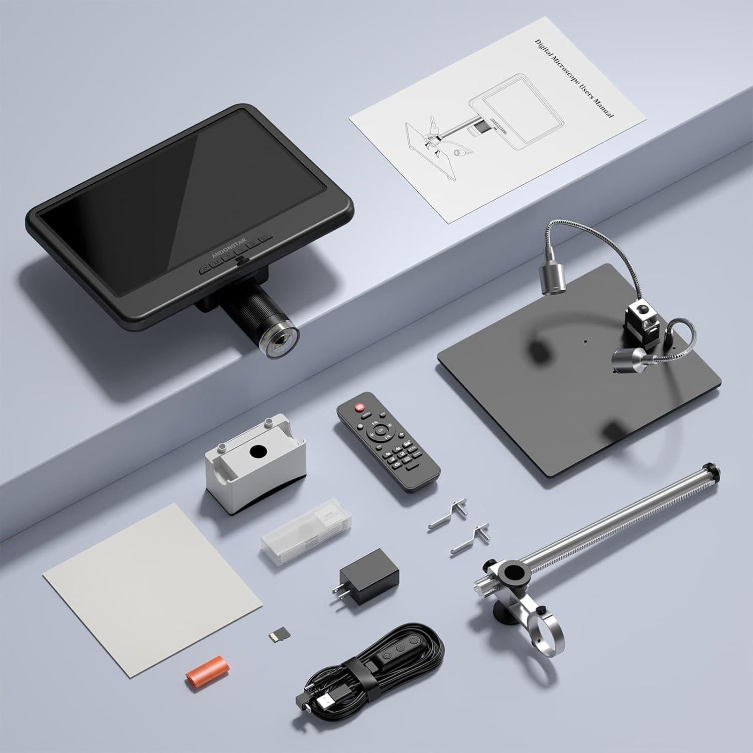 Microscopio Digital Andonstar AD210 10.1" con Luz LED y Kit