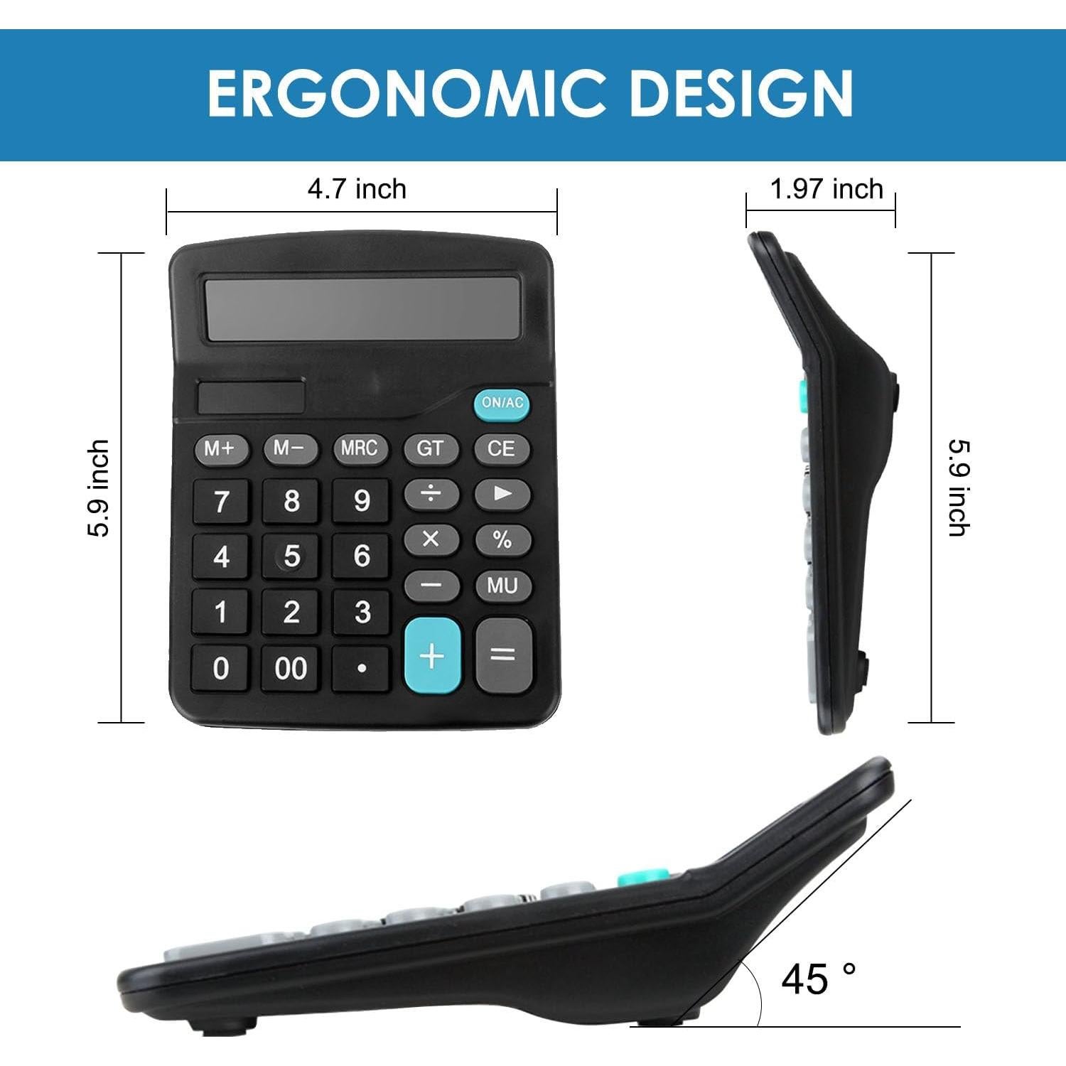 Paquete de 8 Calculadoras de Oficina Bulexy KK-OS2 12 Dígitos