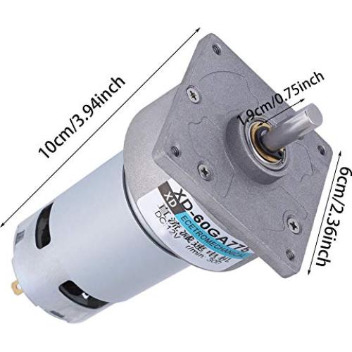 Motor de Engranaje DC Hilitand 60GA775 12V 35W Ajustable 300R