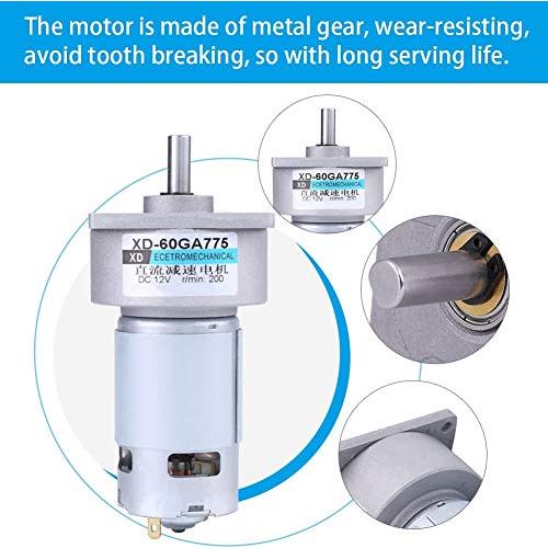 Motor de Engranaje DC Hilitand 60GA775 12V 35W Ajustable 300R