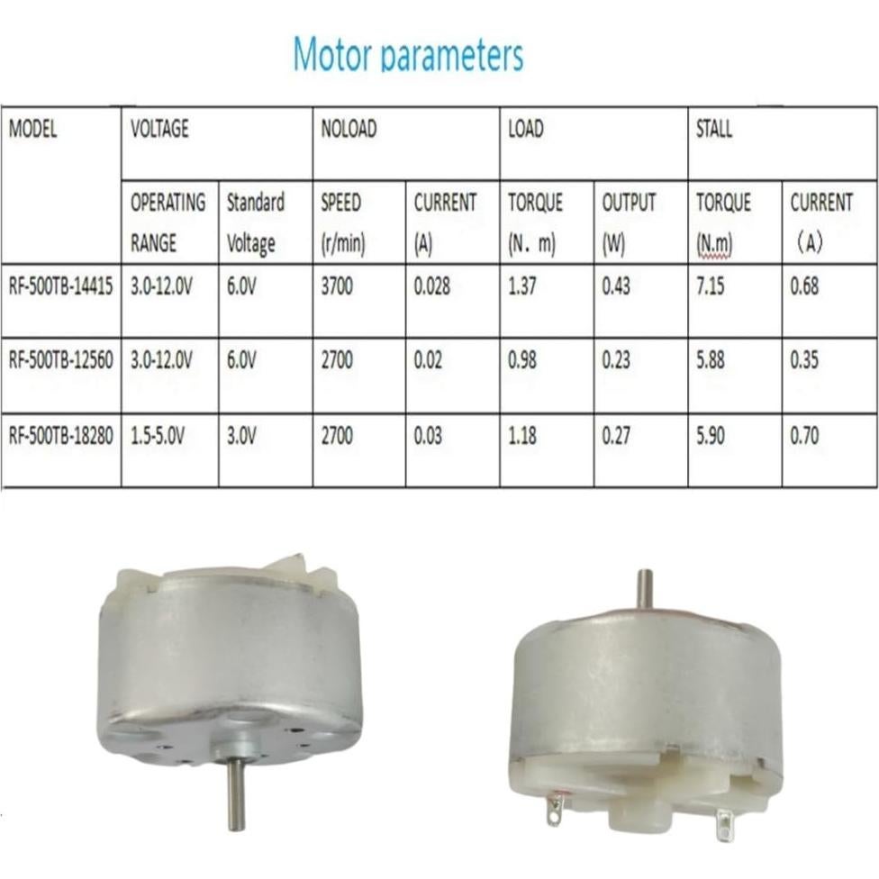 Motor Micro Eléctrico DC 6V 2700RPM 2Pcs QLXHBOT