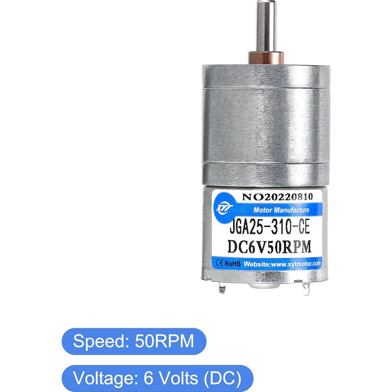 Motor con Engranaje DC MECCANIXITY JGA25-310 6V 50RPM