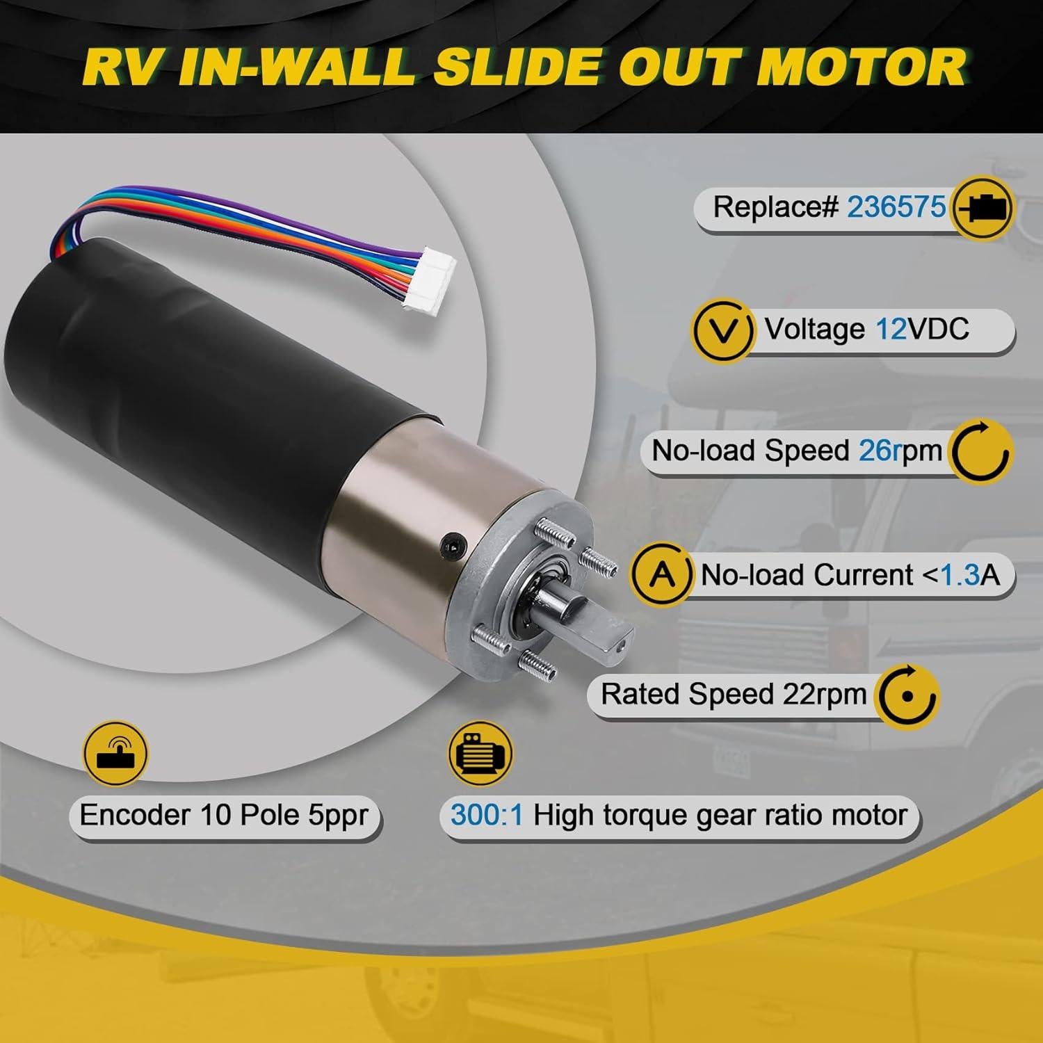 Motor deslizante de pared FHRHRY 236575 12V para RV