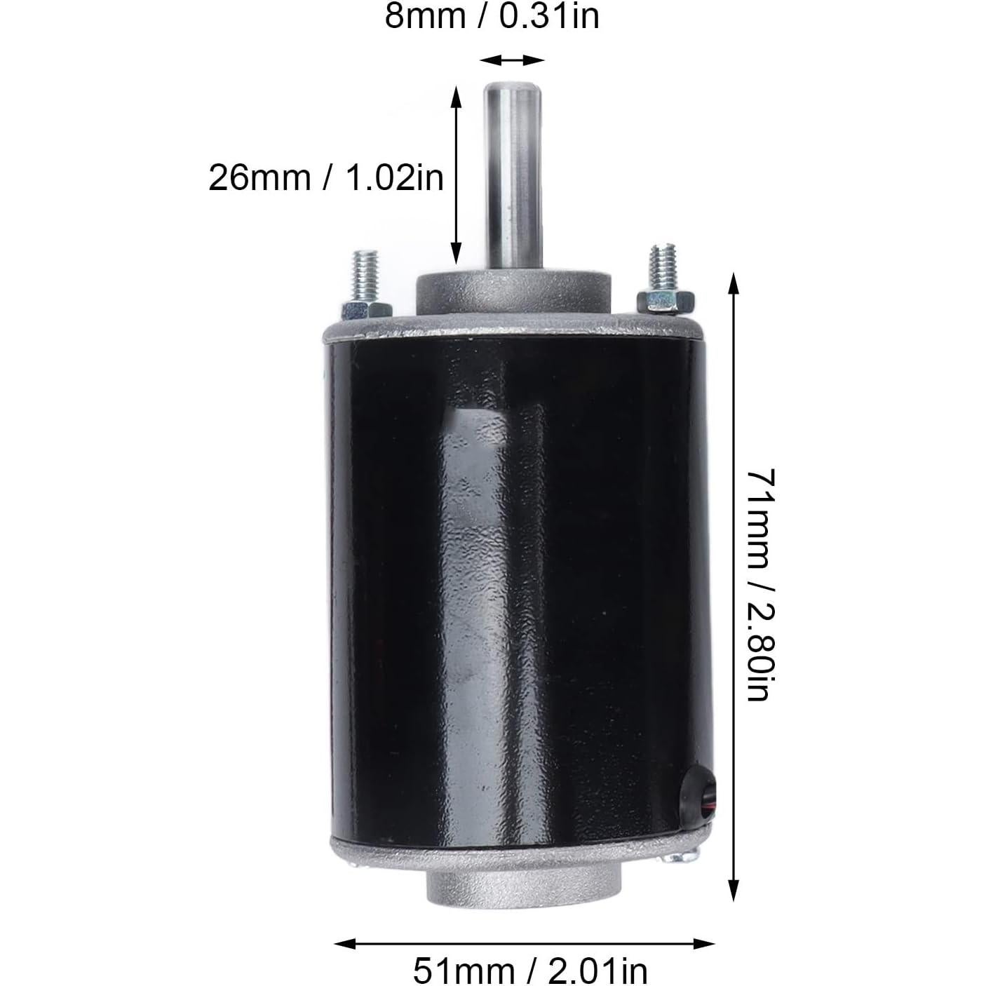 Motor de CC 12V Walfront 3500RPM Eje 26mm 30W