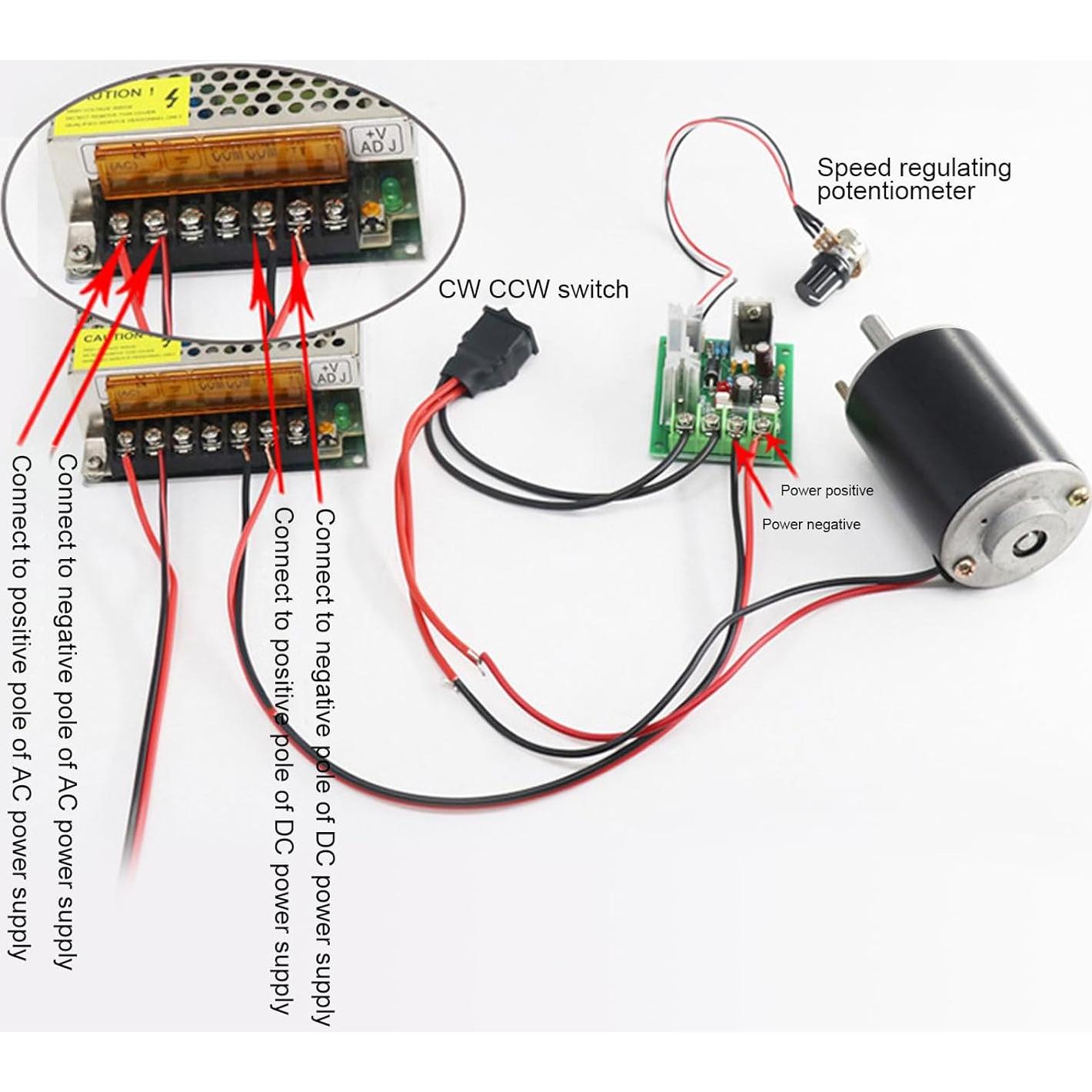 Motor de CC 12V Walfront 3500RPM Eje 26mm 30W