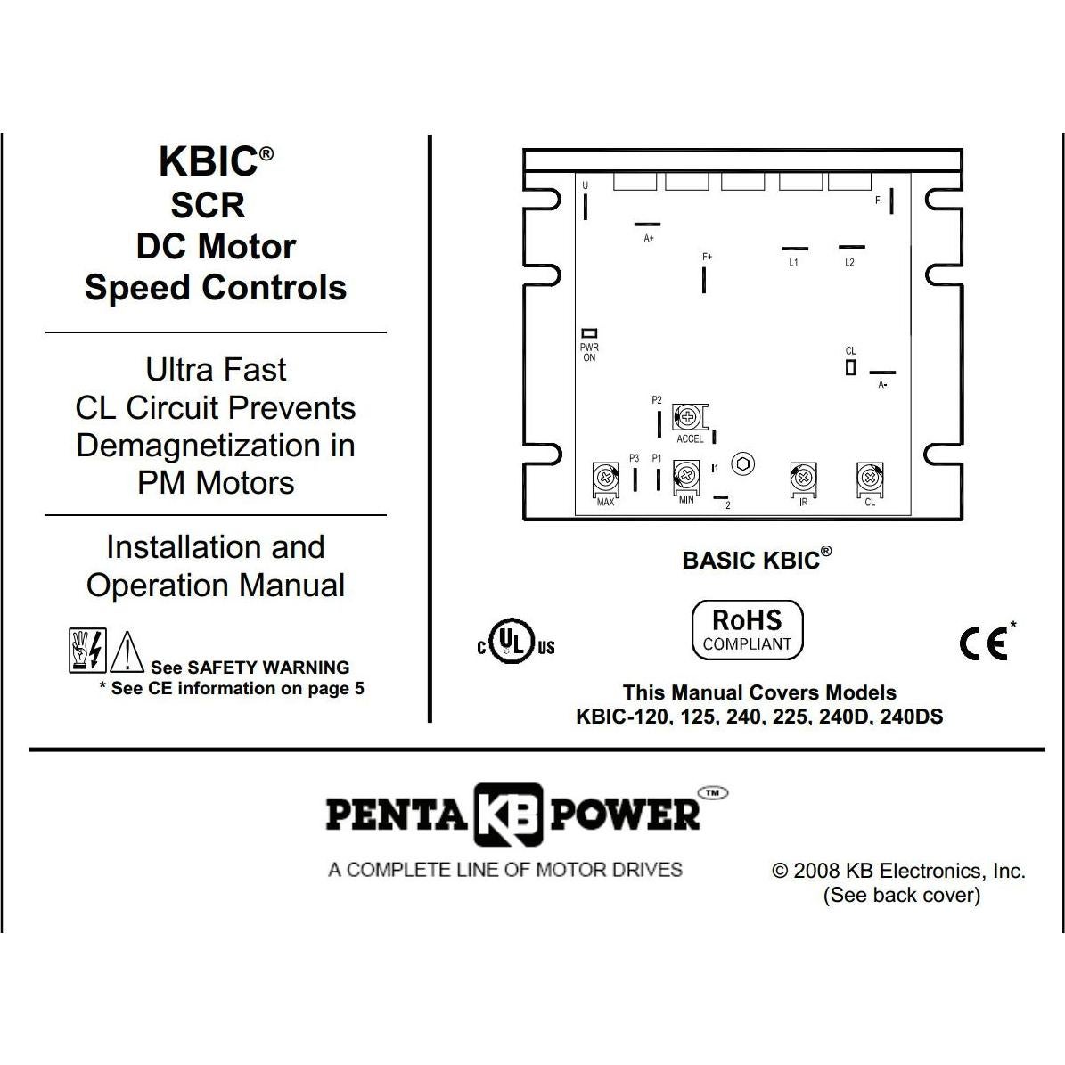 Controlador de Motor DC KB Electronics KBIC-225 1.5 HP