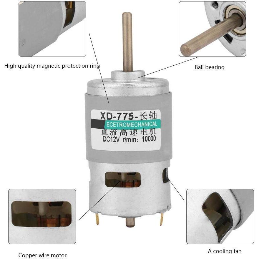 Motor DC 775 Hilitand 12V 10000RPM Alta Potencia