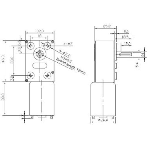 Motor de Reducción de Engranaje Fafeicy 12V 40RPM con Encoder