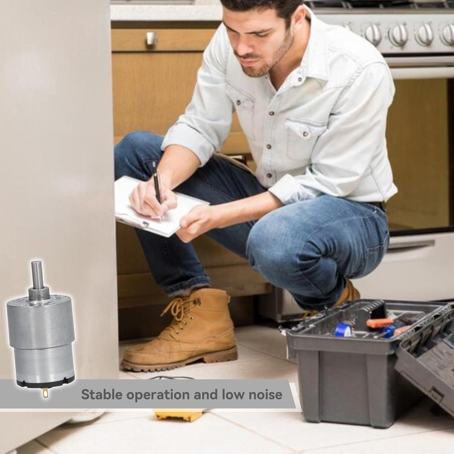 Motor de Engranaje DC Agatige JGB37-520 12V 45RPM 6mm