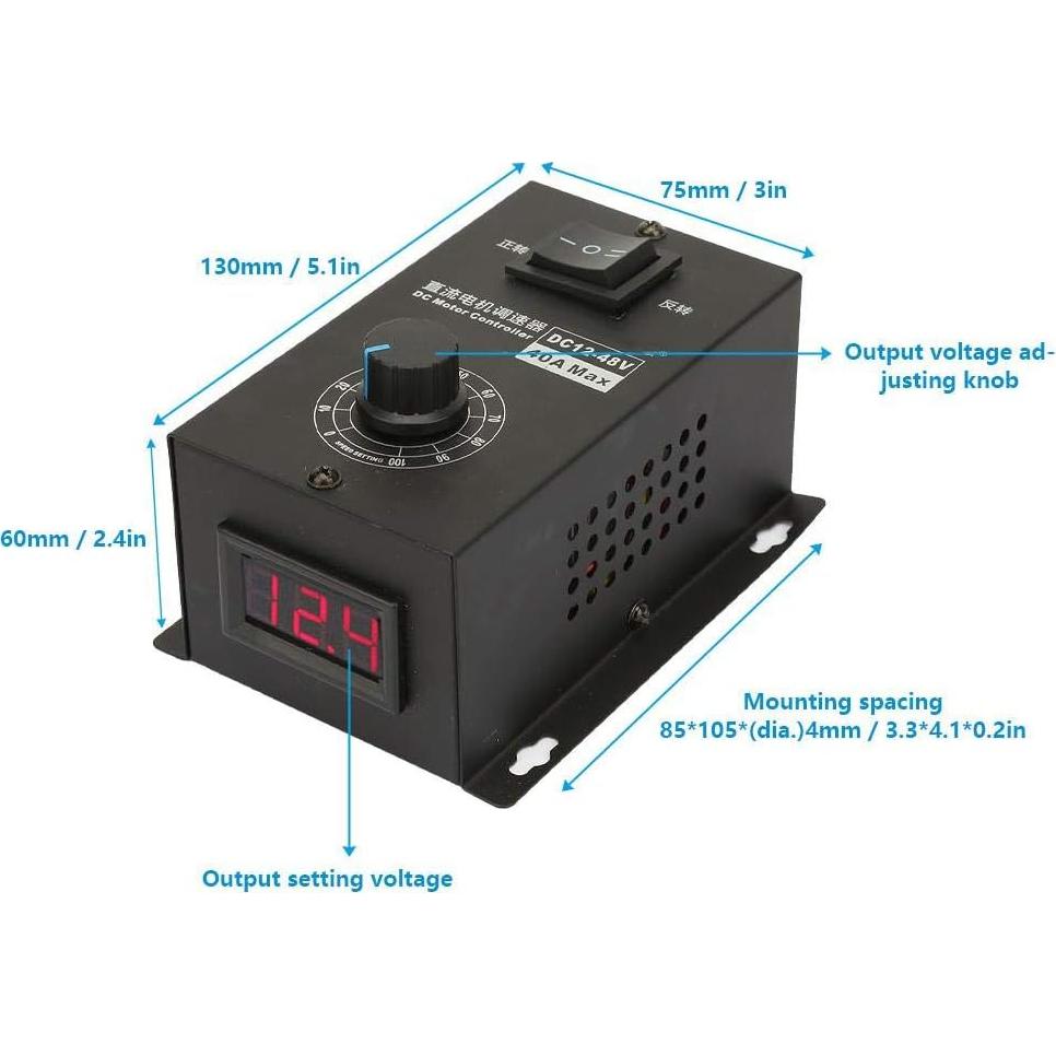 Controlador de Velocidad Motor DC PWM 12V-48V 40A YWBL-WH