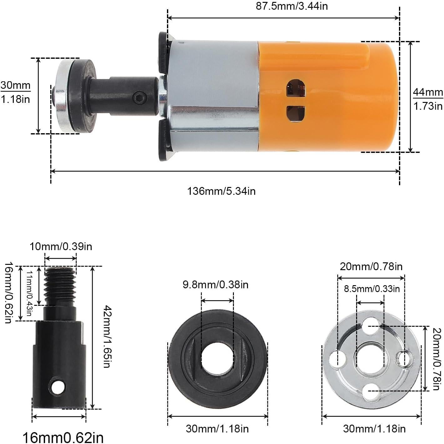 Motor DC 775 12V/24V ZVKV Engranaje para Herramientas Eléctricas