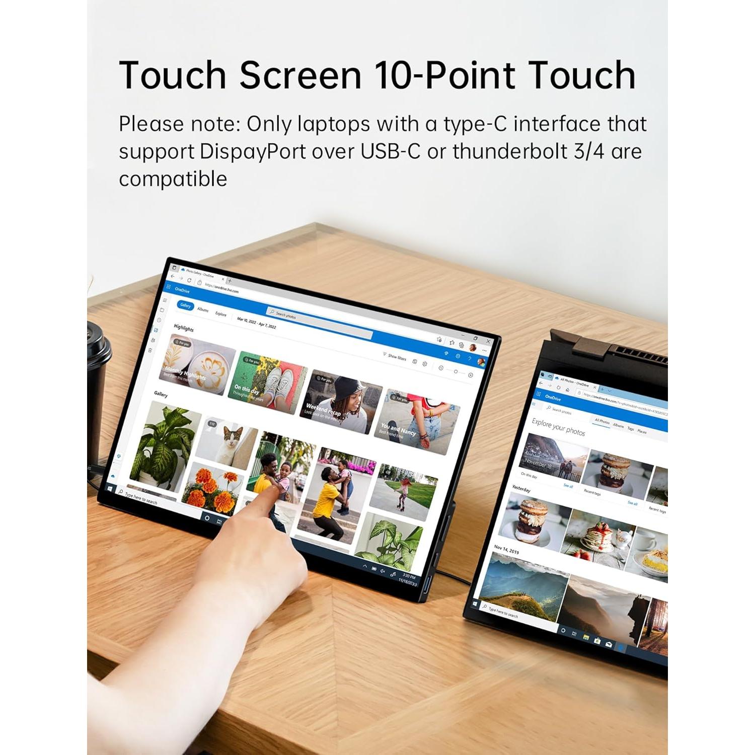 Monitor Portátil CAPERAVE 15.6" FHD Táctil HDMI USB-C