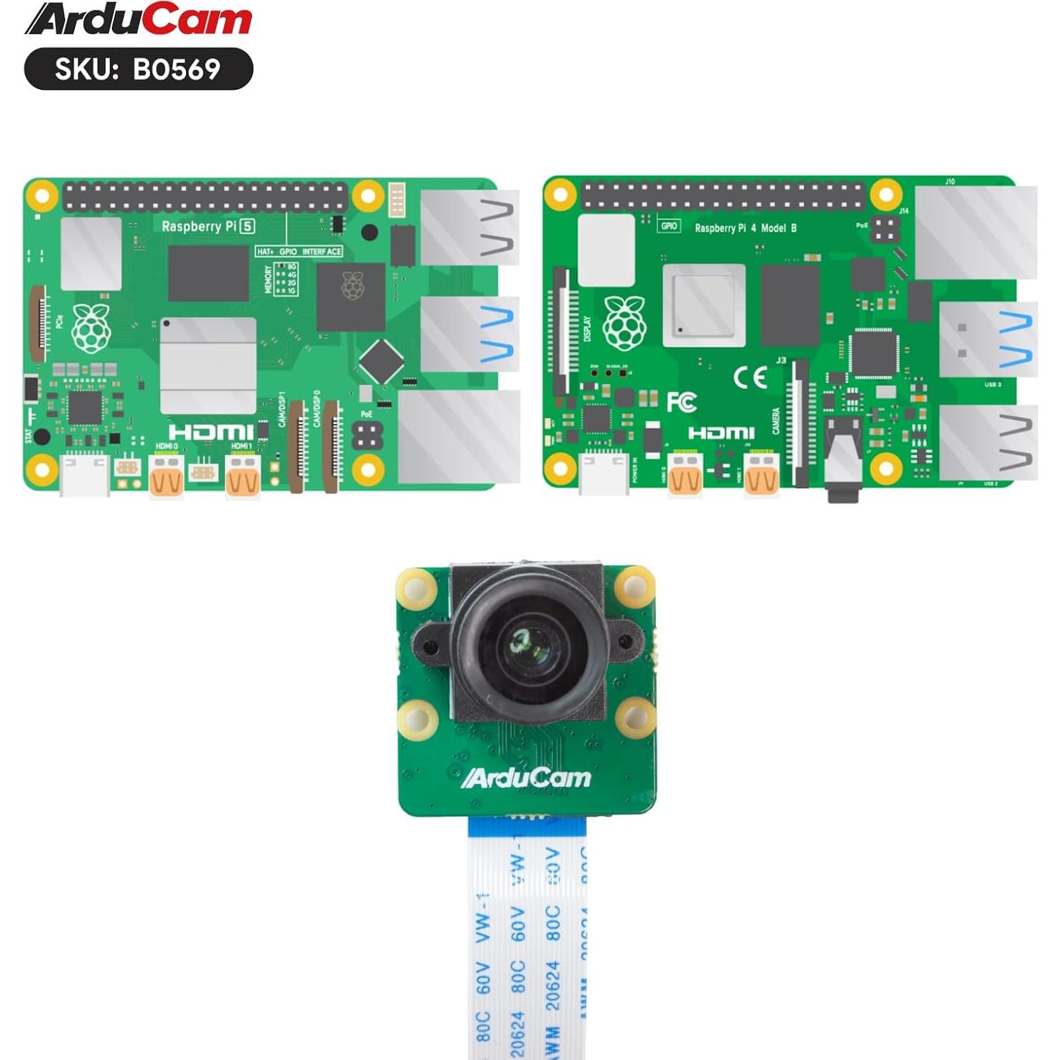 Cámara Arducam IMX415 8.3MP para Raspberry Pi - Bajo Luz 4K