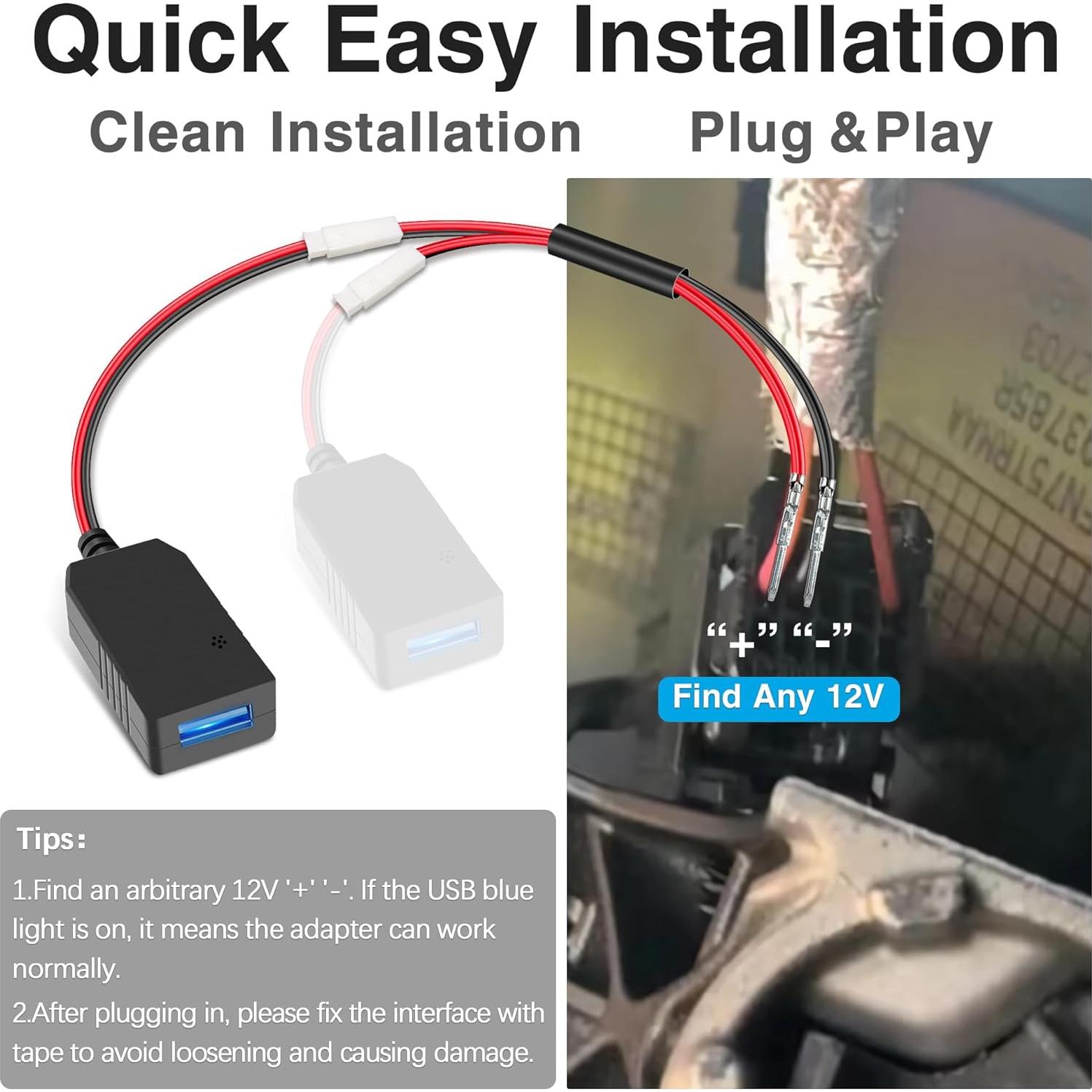 Adaptador de Alimentación para Dashcam YQMAJIM 12V a 5V USB