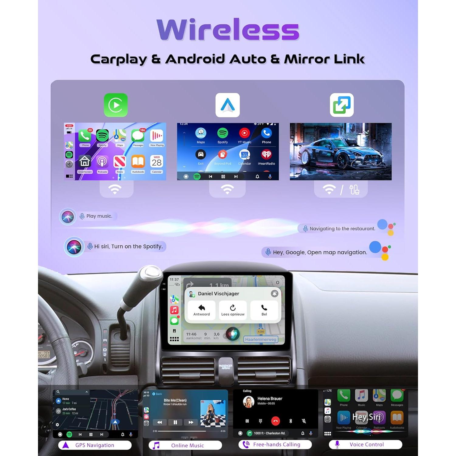 Radio de coche Rimoody Android 9" para Honda CRV 2002-2006