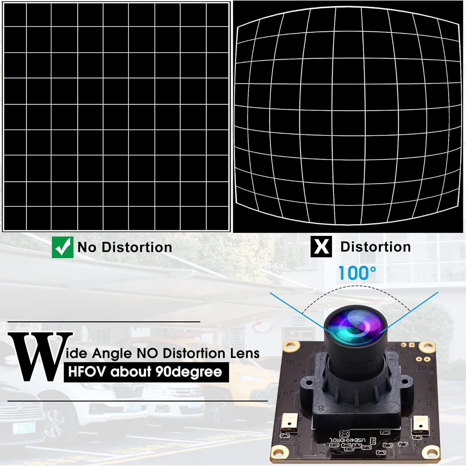 Cámara USB 4K ELP IMX317 con Micrófono Doble 100°