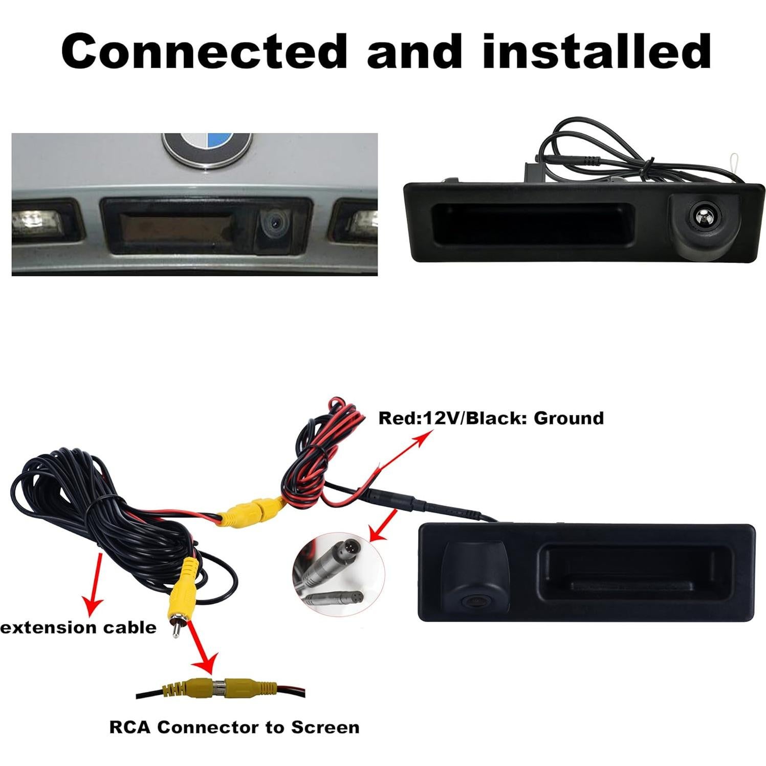 Cámara de visión trasera RCA para BMW 3 5 X1 X3 X4 X5