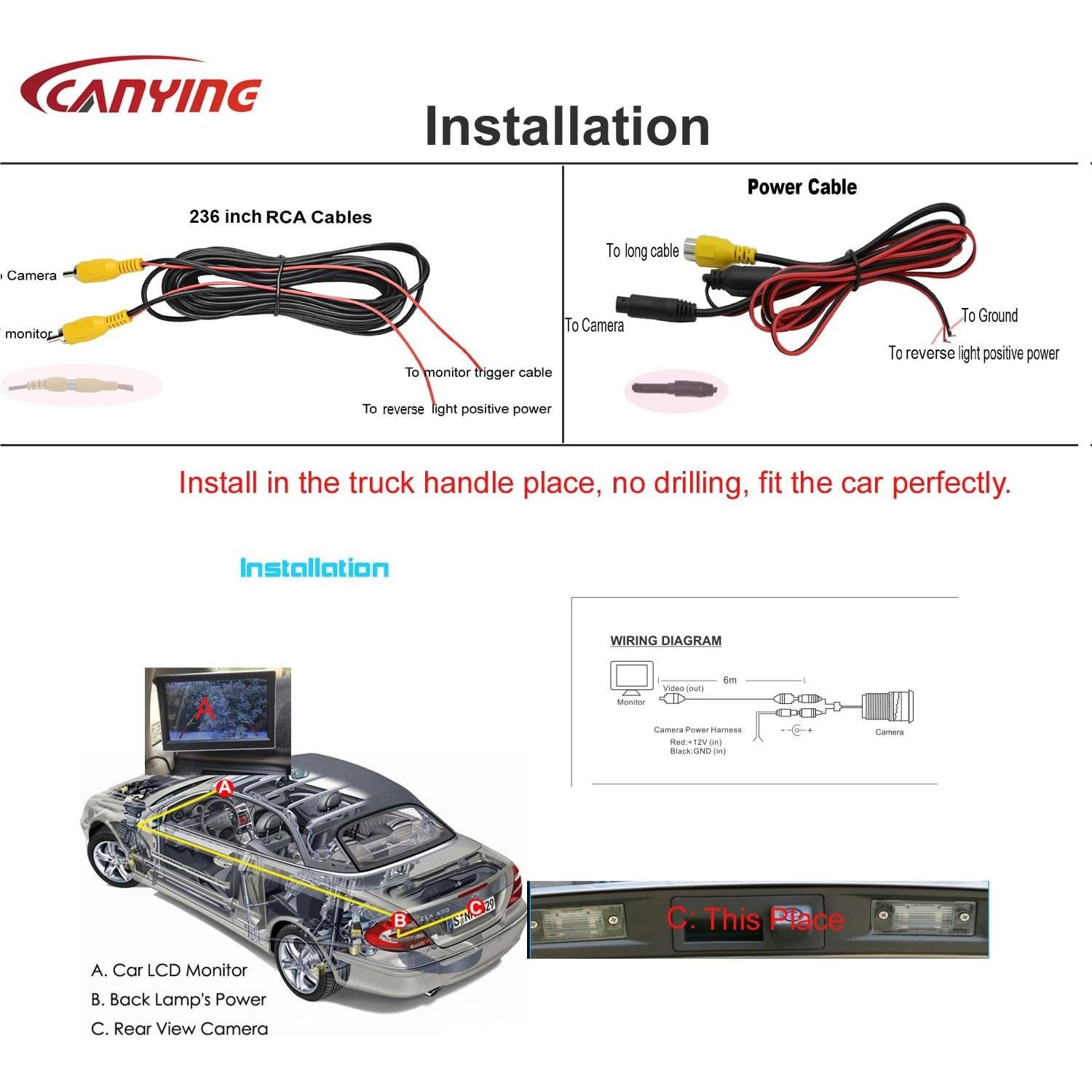 Cámara de visión trasera RCA para BMW 3 5 X1 X3 X4 X5