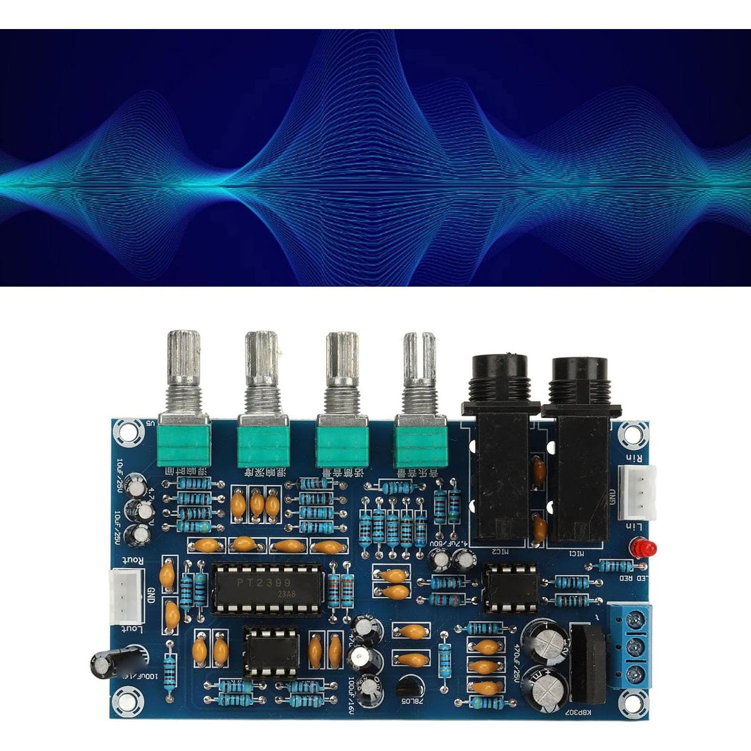 Placa de Reverberación de Micrófono PT2399 12V AC Componentes