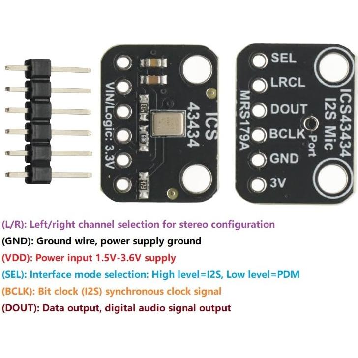 Módulo de micrófono MEMS I2S GODIYMODULES ICS43434