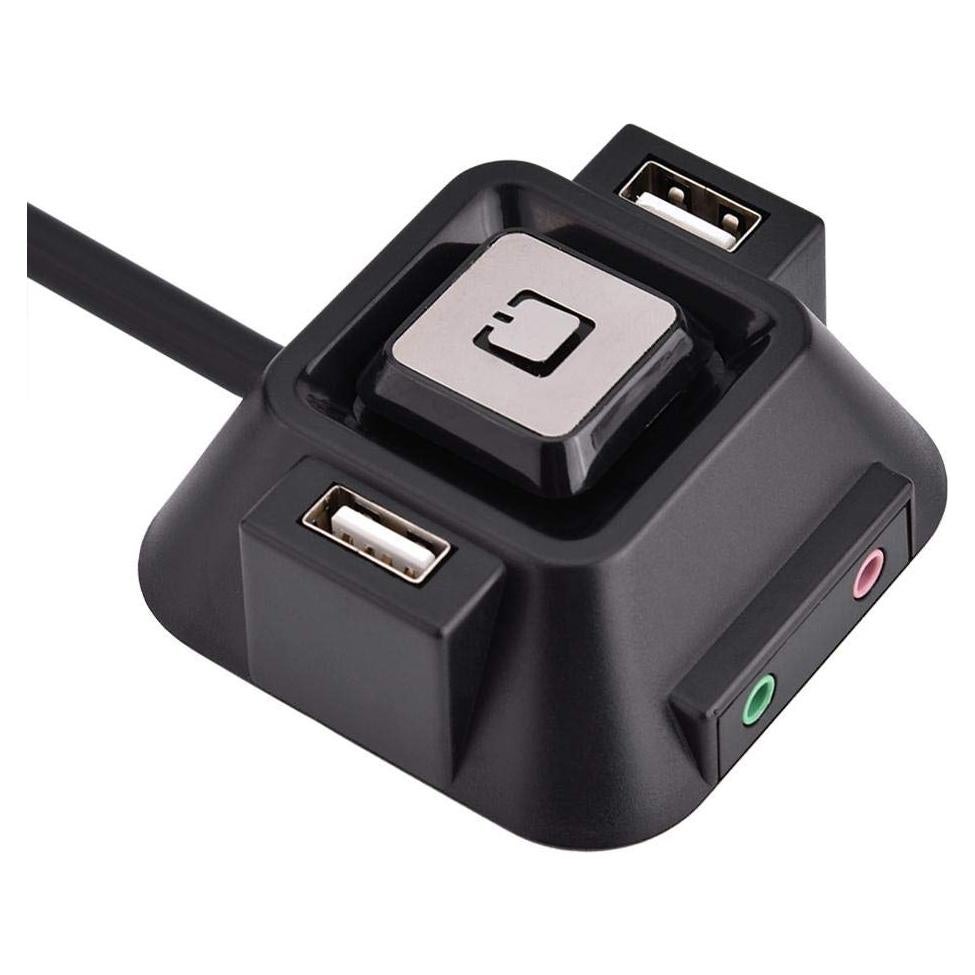 Botón de Encendido de PC Lazmin con Puertos USB y Audio