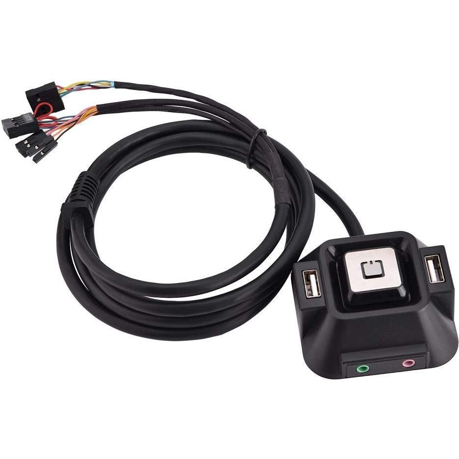 Botón de Encendido de PC Lazmin con Puertos USB y Audio