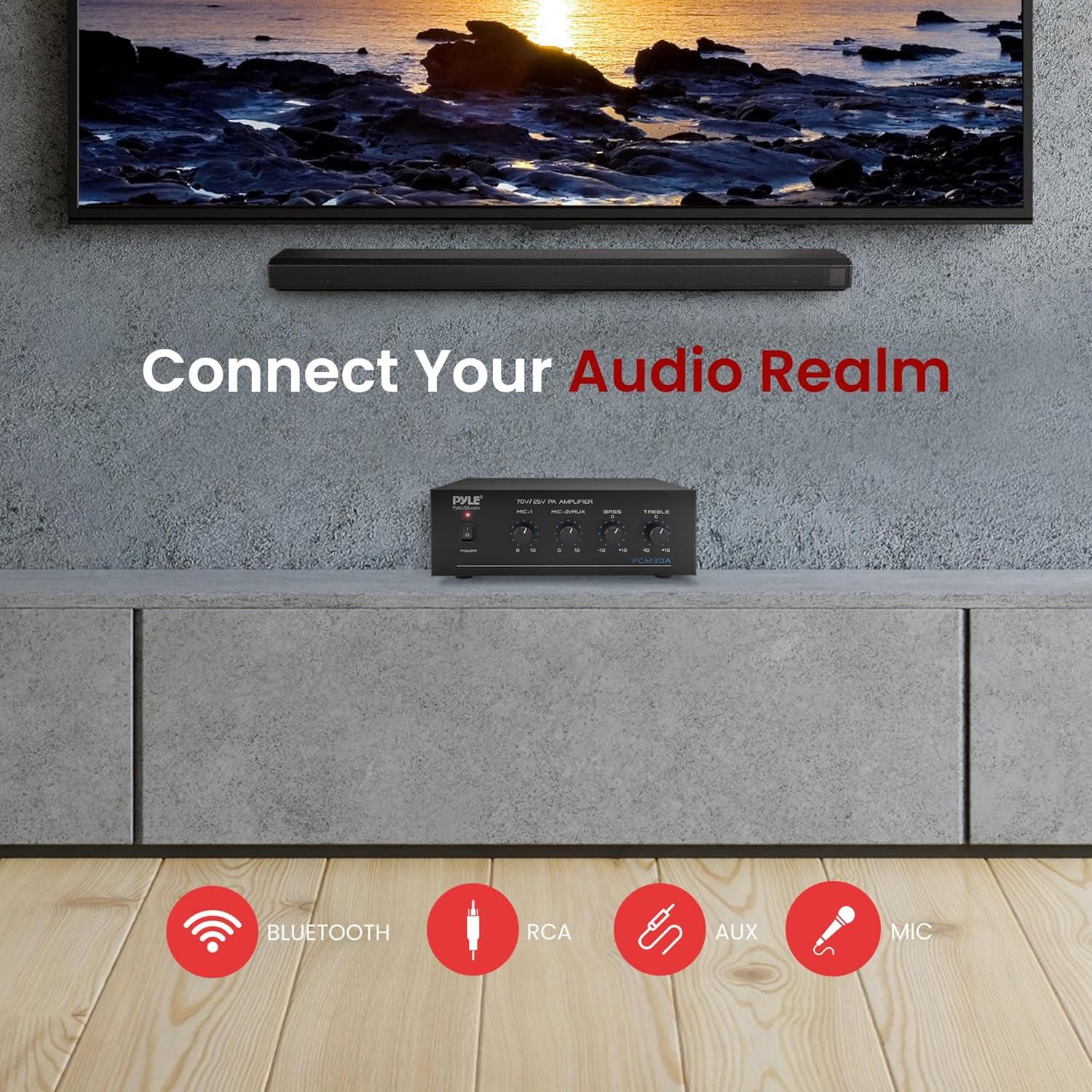 Amplificador de Potencia Mini Pyle PCM30A - 60W Bluetooth