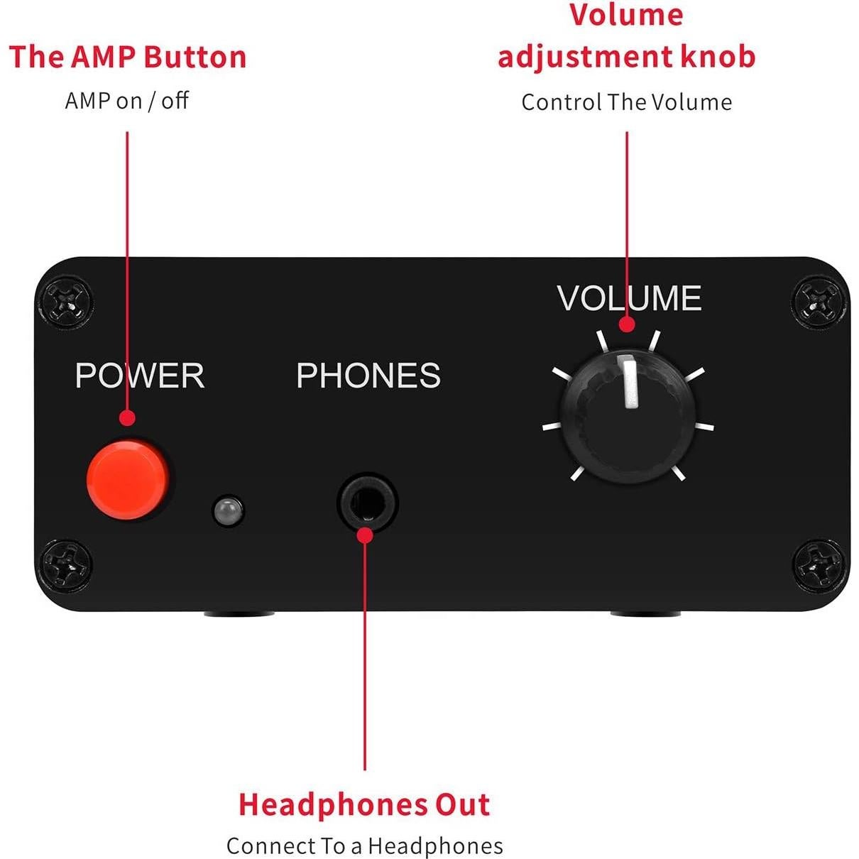 Preamplificador de Audio Estéreo ATNEDCVH AU-10X 20dB RCA 3.5mm