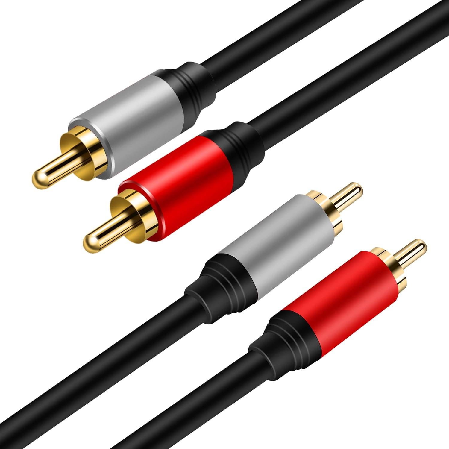 Cable de Audio 2RCA a 2RCA Tan QY 0.91M Conectores Oro