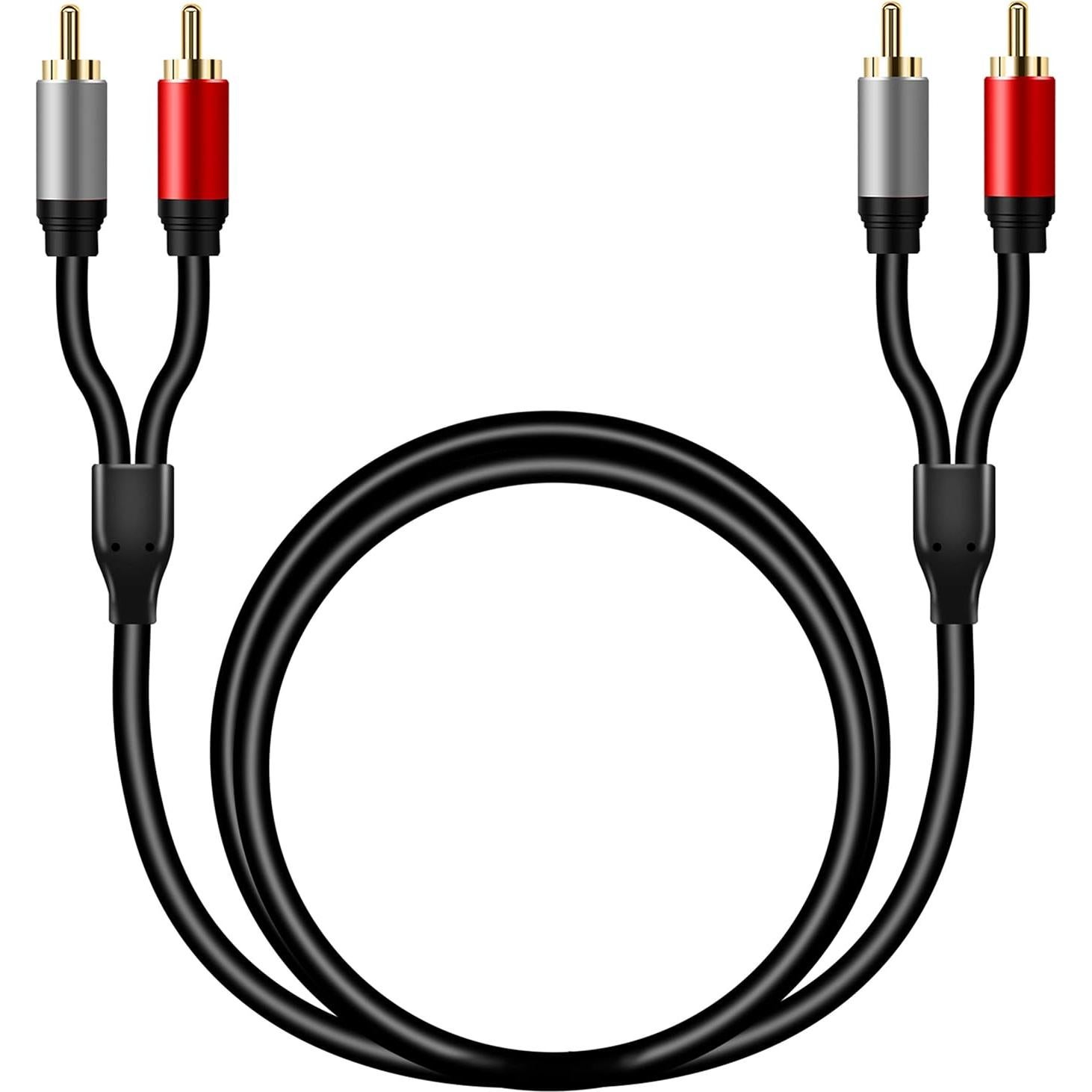 Cable de Audio 2RCA a 2RCA Tan QY 0.91M Conectores Oro