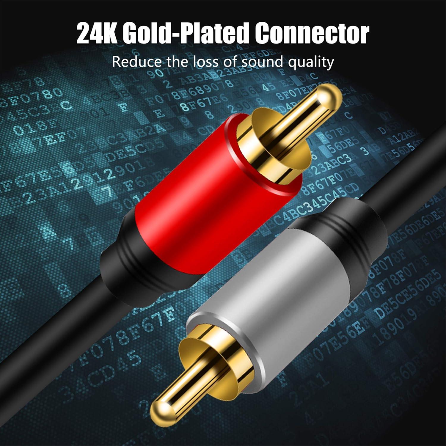 Cable de Audio 2RCA a 2RCA Tan QY 0.91M Conectores Oro