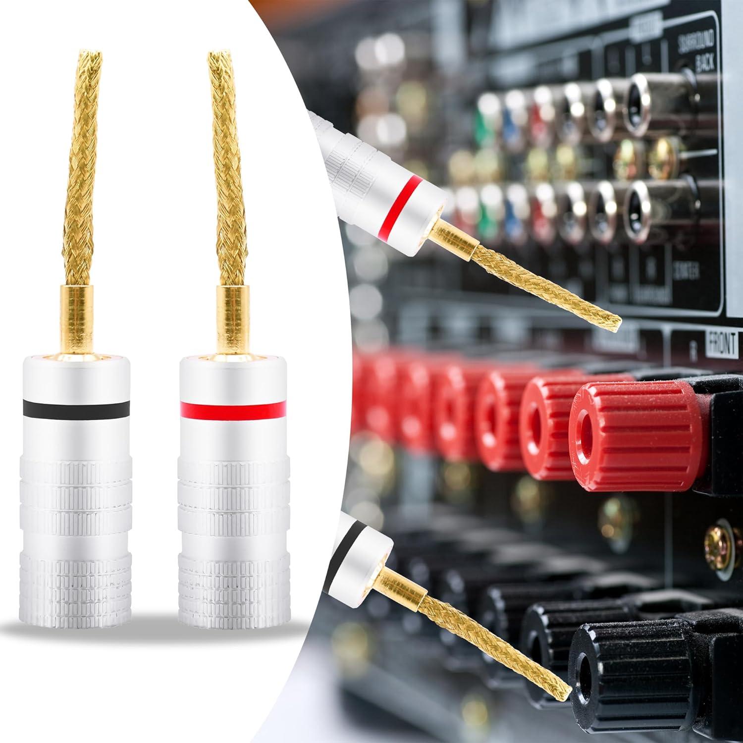 Conectores de Altavoz Flex Pin Banana YARCHON - 8 Piezas