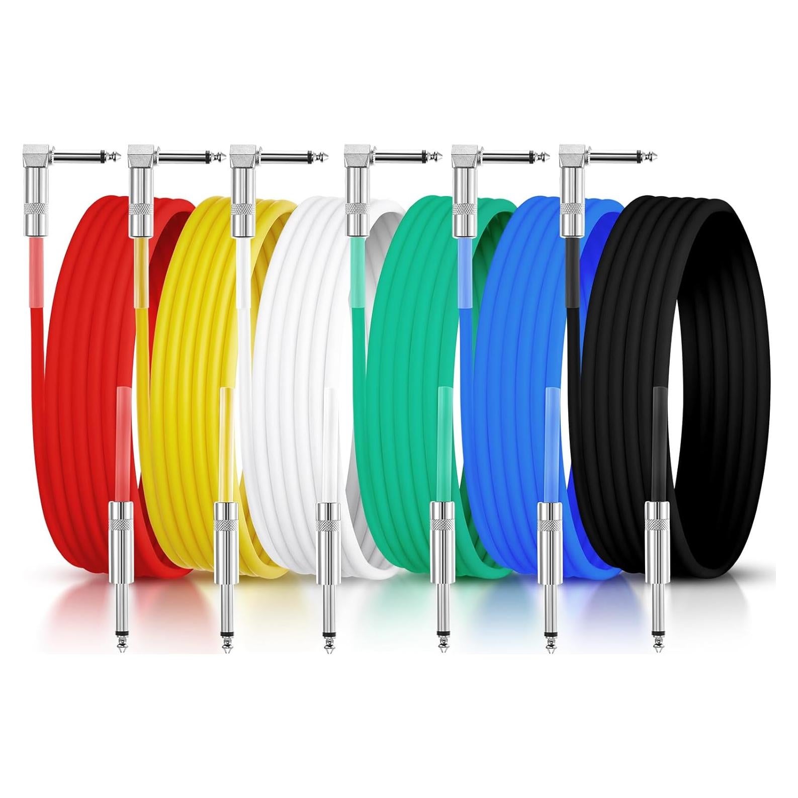 Paquete de 6 Cables de Guitarra 3m Fiada Multicolor