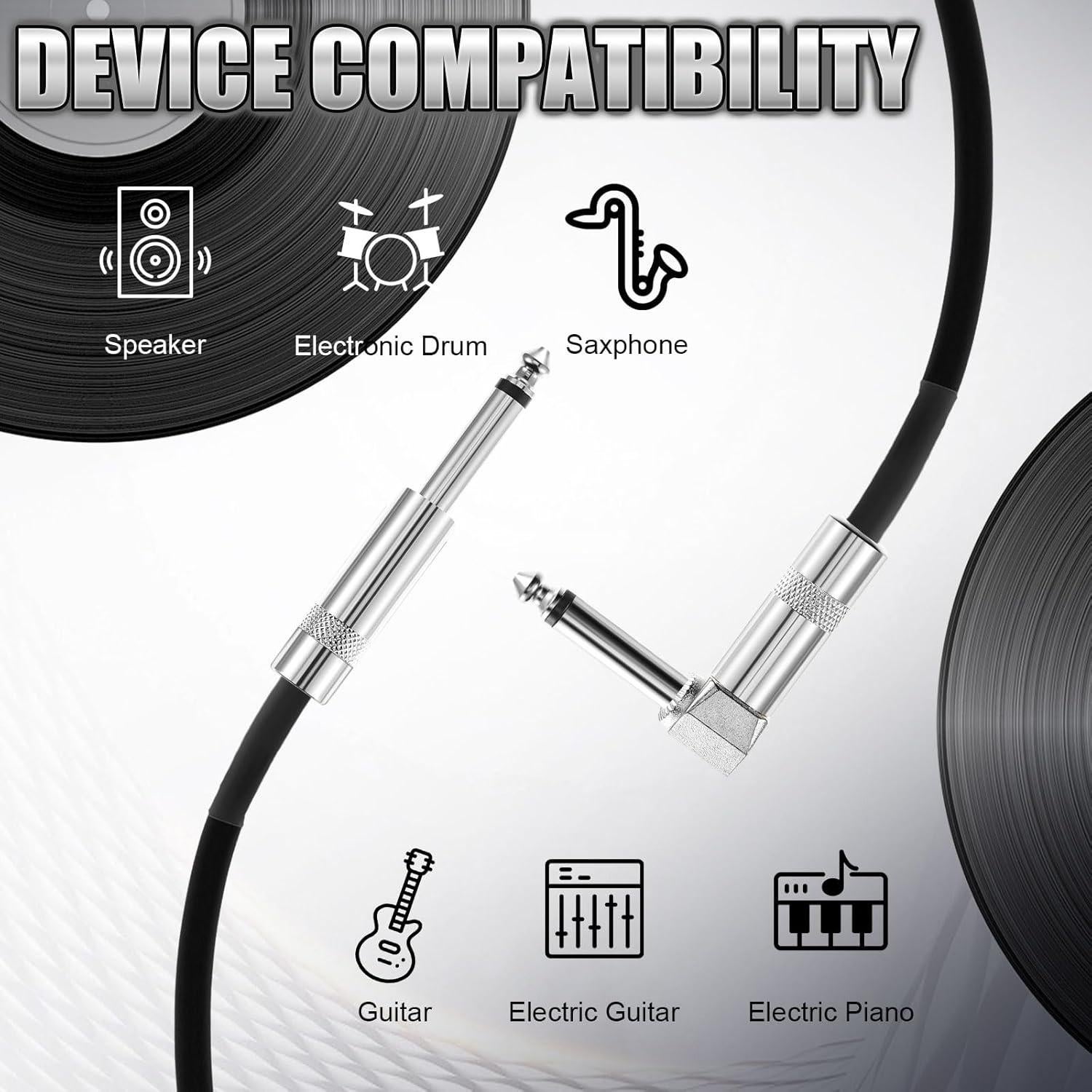 Paquete de 6 Cables de Guitarra 3m Fiada Multicolor