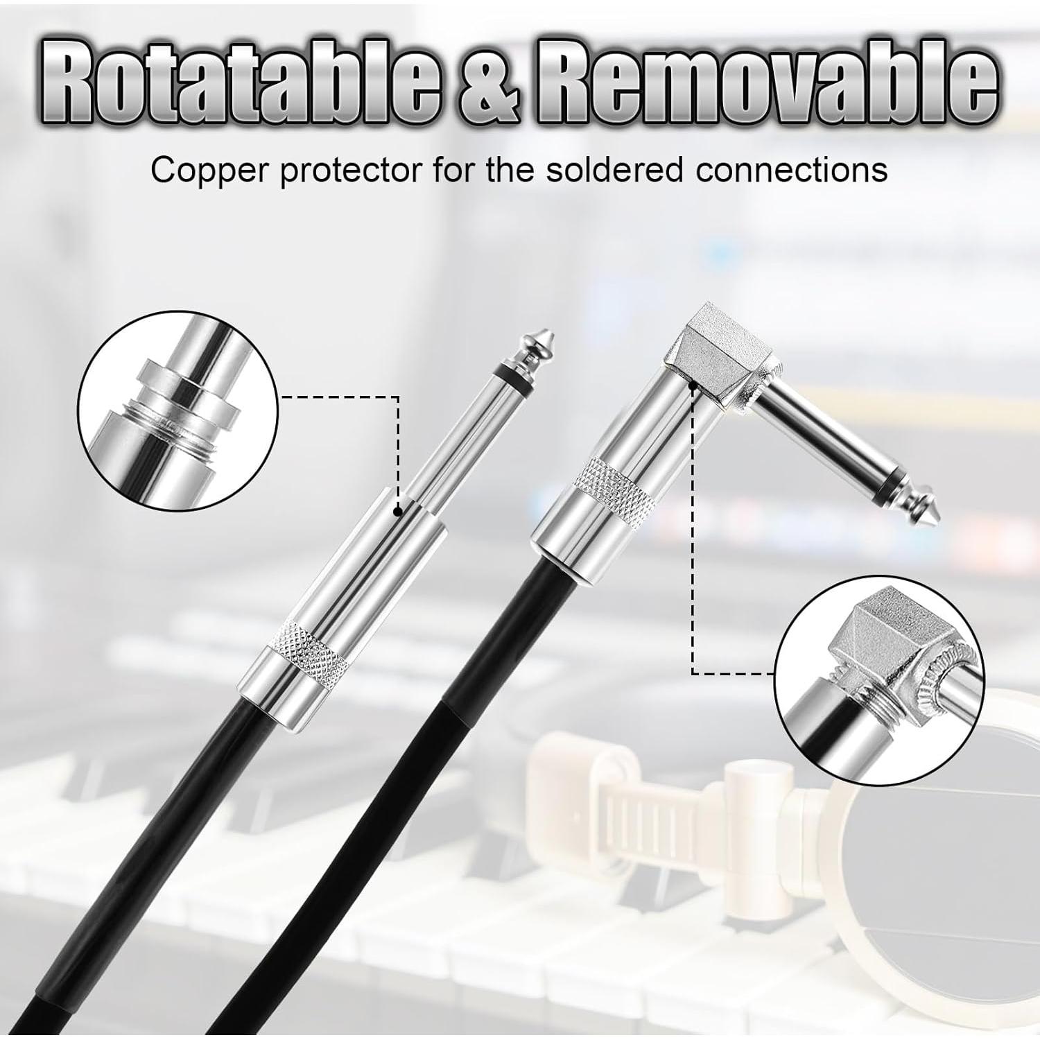 Paquete de 6 Cables de Guitarra 3m Fiada Multicolor