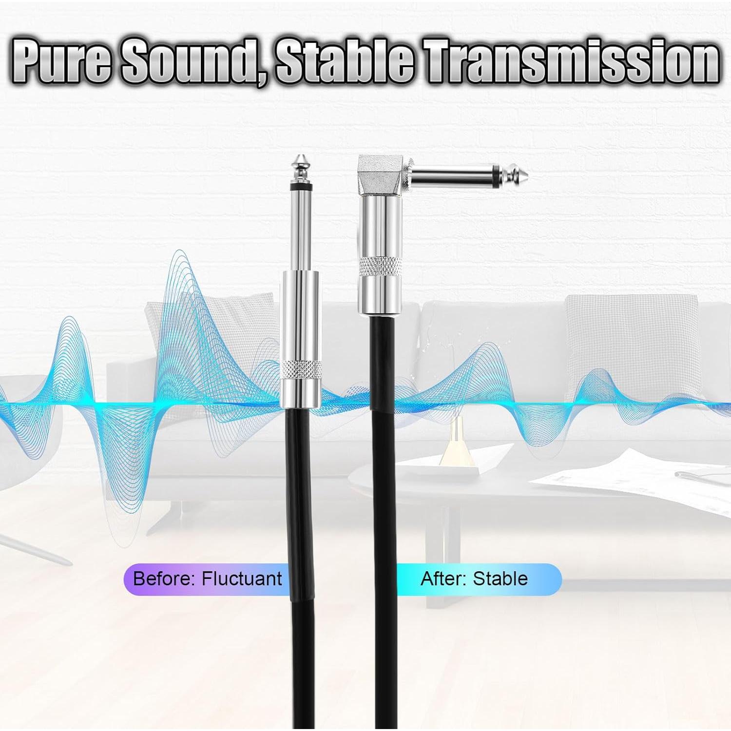 Paquete de 6 Cables de Guitarra 3m Fiada Multicolor